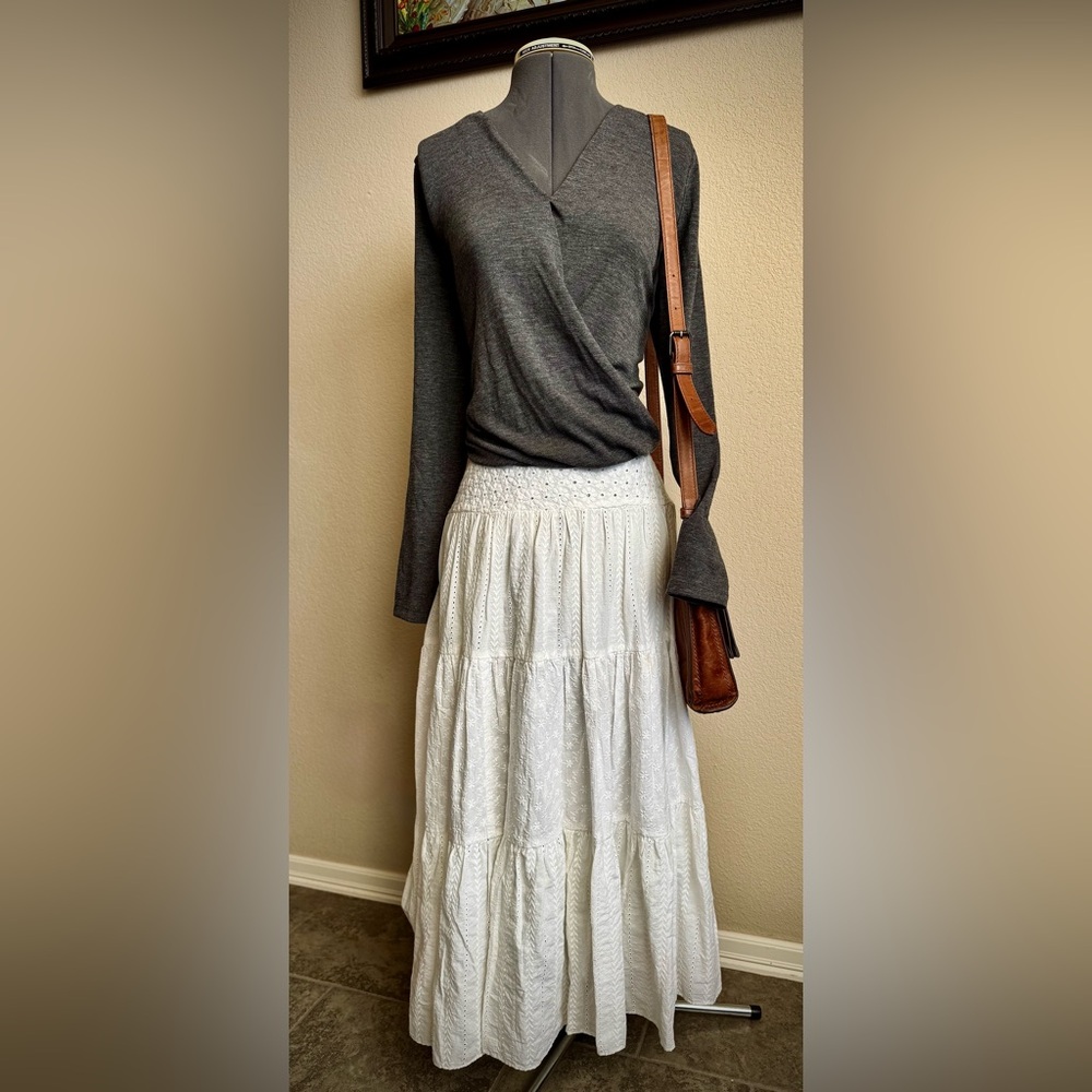 Michael Stars NWT Grey Long Sleeve Twist Wrap Shirt Blouse XS - Picture 13 of 13